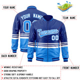 Custom Full-Zip Color Block College Jacket Stitched Name Number Logo