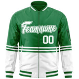 Custom Full-Zip Color Block Letterman Bomber Coat Stitched Letters Logo