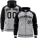 Custom Full-Zip Hoodie For ALL Age Raglan Sleeves Stitched Text Logo Personalized Hip Hop Sportswear