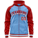 Custom Long-Sleeve Full-Zip Performance Raglan Sleeves Hoodie Fashion Sportswear For Adult Youth