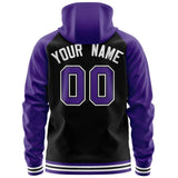 Custom Full-Zip Raglan Sleeves Hoodie Sports Fashion Sweatshirt For All Age Embroideried Your Team Logo