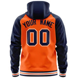 Custom Full-Zip Hoodie Raglan Sleeves Hoodie Embroideried Your Team Logo Personalized Sportswear All Age