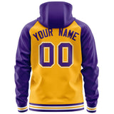 Custom Full-Zip Raglan Sleeves Hoodie Sports Fashion Sweatshirt For All Age Embroideried Your Team Logo