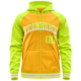 Custom Full-Zip Hoodie Raglan Sleeves Hoodie Embroideried Your Team Logo Personalized Sportswear All Age