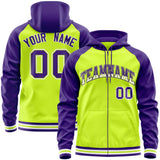 Custom Full-Zip Raglan Sleeves Hoodie Sports Fashion Sweatshirt For All Age Embroideried Your Team Logo