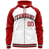 Custom Full-Zip Hoodie Raglan Sleeves Hoodie Embroideried Your Team Logo Personalized Sportswear All Age