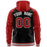 Custom Full-Zip Hoodie For ALL Age Raglan Sleeves Stitched Text Logo Personalized Hip Hop Sportswear