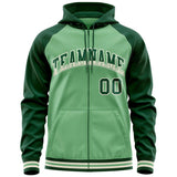 Custom Full-Zip Hoodie Raglan Sleeves Hoodie Embroideried Your Team Logo Personalized Sportswear All Age