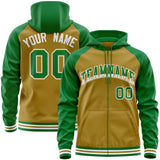 Custom Full-Zip Raglan Sleeves Hoodie Sports Fashion Sweatshirt For All Age Embroideried Your Team Logo