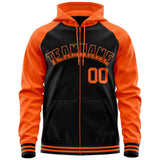 Custom Individualized Long-Sleeve Sportswear For All Age Full-Zip Raglan Sleeves Fashion Hoodie