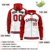 Custom Stitched Your Team Logo and Number Raglan Sleeves Sports Full-Zip Sweatshirt Hoodie For Unisex