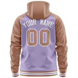 Custom Stitched Your Team Logo and Number Raglan Sleeves Sports Full-Zip Sweatshirt Hoodie For Adult Youth