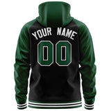 Custom Unique Long-Sleeve Training Full-Zip Raglan Sleeves Hoodie Sports For Unisex Stitched Name Number