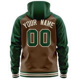 Custom Individualized Long-Sleeve Sportswear For All Age Full-Zip Raglan Sleeves Fashion Hoodie