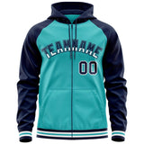 Custom Individualized Long-Sleeve Sportswear For All Age Full-Zip Raglan Sleeves Fashion Hoodie