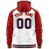 Custom Cotton Full-Zip Raglan Sleeves Hoodie For Unisex Personalized Embroideried Your Team Logo