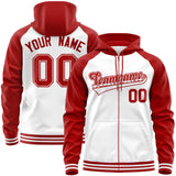 Custom Cotton Full-Zip Raglan Sleeves Hoodie For Adult Youth Personalized Embroideried Your Team Logo