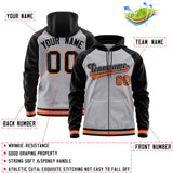 Custom Cotton Full-Zip Raglan Sleeves Hoodie For Adult Youth Personalized Embroideried Your Team Logo