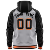 Custom Cotton Full-Zip Raglan Sleeves Hoodie For Adult Youth Personalized Embroideried Your Team Logo