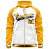 Custom Cotton Full-Zip Raglan Sleeves Hoodie For Adult Youth Personalized Embroideried Your Team Logo