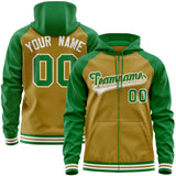 Custom Stitched Your Team Logo and Number Raglan Sleeves Sports Full-Zip Sweatshirt Hoodie