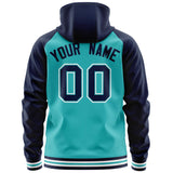 Custom Cotton Full-Zip Raglan Sleeves Hoodie For Unisex Personalized Embroideried Your Team Logo