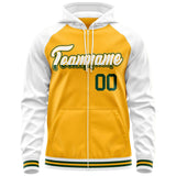 Custom Tailor Made Full-Zip Raglan Sleeves Hoodie Sportswear For Unisex Stitched Team Name Number