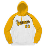 Custom Pullover Hoodie Raglan Sleeves Embroideried Sweatshirt Your Team Logo And Number Adult Youth