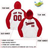 Custom Pullover Hoodie Raglan Sleeves Embroideried Sweatshirt Your Team Logo And Number Adult Youth