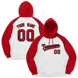 Custom Pullover Hoodie Raglan Sleeves Embroideried Sweatshirt Your Team Logo And Number Adult Youth