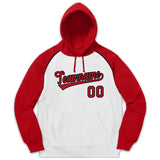 Custom Pullover Hoodie Raglan Sleeves Embroideried Sweatshirt Your Team Logo And Number Adult Youth