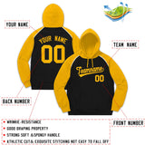 Custom Pullover Hoodie Raglan Sleeves Embroideried Sweatshirt Your Team Logo And Number Adult Youth