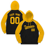 Custom Pullover Hoodie Raglan Sleeves Embroideried Sweatshirt Your Team Logo And Number Adult Youth