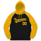 Custom Pullover Hoodie Raglan Sleeves Embroideried Sweatshirt Your Team Logo And Number Adult Youth