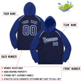 Custom Pullover Hoodie Raglan Sleeves Embroideried Sweatshirt Your Team Logo And Number Adult Youth