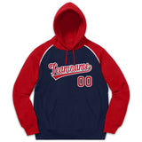 Custom Pullover Hoodie Raglan Sleeves Embroideried Sweatshirt Your Team Logo And Number Adult Youth