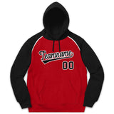 Custom Pullover Hoodie Raglan Sleeves Embroideried Sweatshirt Your Team Logo And Number Adult Youth