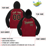 Custom Pullover Hoodie Raglan Sleeves Embroideried Sweatshirt Your Team Logo And Number Adult Youth