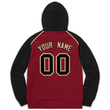 Custom Pullover Hoodie Raglan Sleeves Embroideried Sweatshirt Your Team Logo And Number Adult Youth