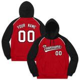 Custom Pullover Hoodie Raglan Sleeves Embroideried Sweatshirt Your Team Logo And Number Adult Youth