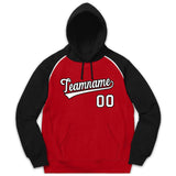 Custom Pullover Hoodie Raglan Sleeves Embroideried Sweatshirt Your Team Logo And Number Adult Youth