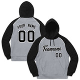 Custom Men's Youth Sweatshirt Stitched Name Number Pullover Raglan Sleeves Fashion Hoodie