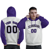 Custom Long-Sleeve Pullover Hoodie Raglan Sleeves Sportswear For Man Stitched Team Name Number Logo