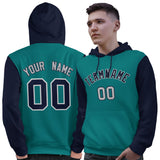 Custom Pullover Hoodie Raglan Sleeves Sports Hoodie Stitched Text Logo And Number For Man