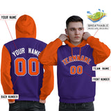 Custom Pullover Hoodie Raglan Sleeves Sports Hoodie Stitched Text Logo And Number For Man