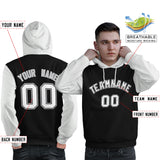 Custom Pullover Hoodie Raglan Sleeves Sports Hoodie Stitched Text Logo And Number For Man