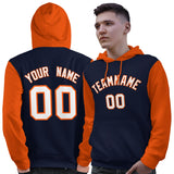 Custom Pullover Hoodie Raglan Sleeves Sports Hoodie Stitched Text Logo And Number For Man