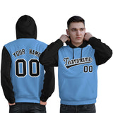 Custom Pullover Hoodie For Man Raglan Sleeves Stitched Text Logo Personalized Hip Hop Sportswear