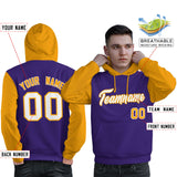 Custom For Man's Pullover Hoodie Raglan Sleeves Sports Hoodie Embroideried Your Team Logo