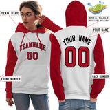 Custom Stitched Your Team Logo and Number For Women Raglan Sleeves Sports Pullover Sweatshirt Hoodie